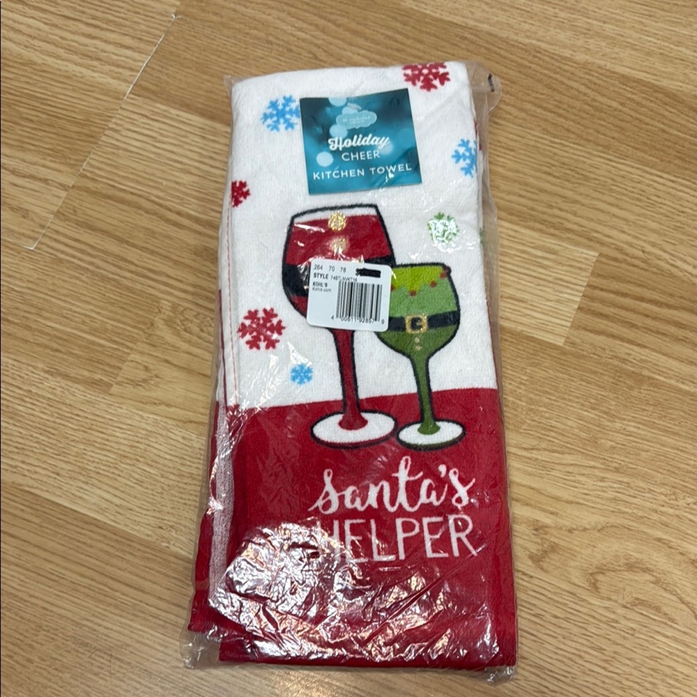 St Nicholas Square Santa’s Helper Kitchen Towels Set of 2 Christmas NWT - Picture 3 of 3